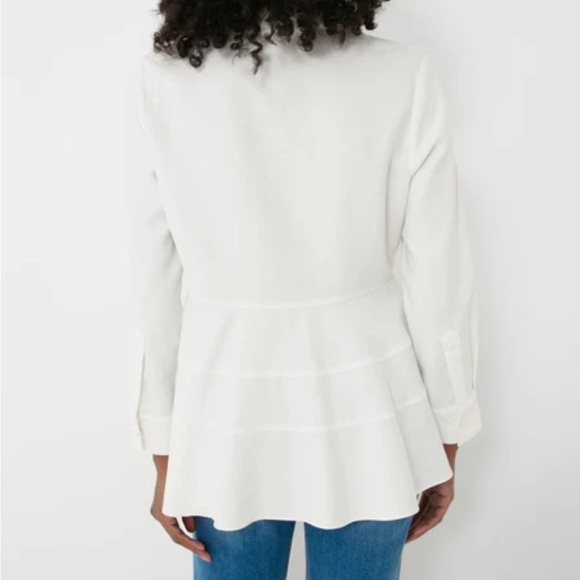 Tuckernuck POMANDER PLACE Ashlen Blouse White Long Sleeve Fit Flare Sz S NEW - Picture 3 of 15
